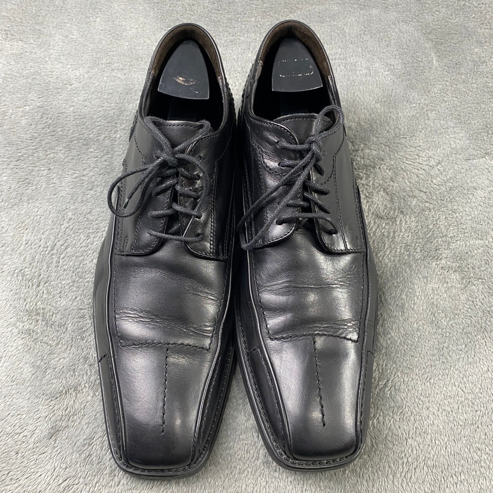 Pronto Uomo Firenze Dress Shoes Mens 13 Black Leather‎ Square Toe Made in Italy